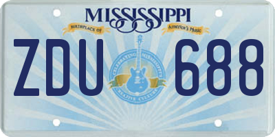 MS license plate ZDU688