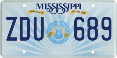 MS license plate ZDU689