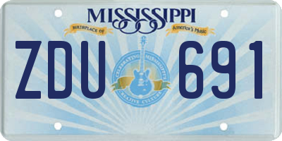 MS license plate ZDU691