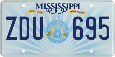 MS license plate ZDU695