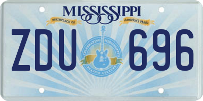 MS license plate ZDU696