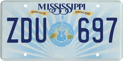 MS license plate ZDU697