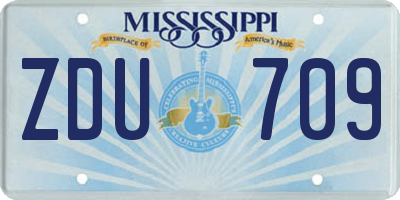 MS license plate ZDU709
