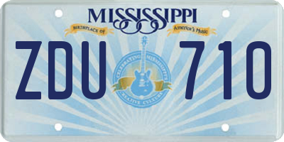 MS license plate ZDU710