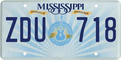MS license plate ZDU718