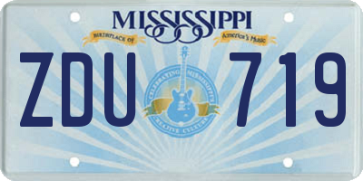 MS license plate ZDU719