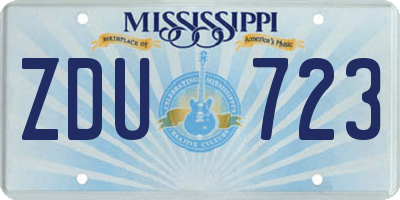 MS license plate ZDU723