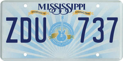 MS license plate ZDU737