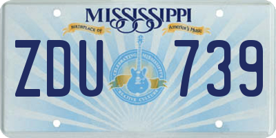 MS license plate ZDU739