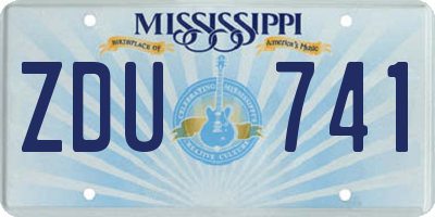 MS license plate ZDU741