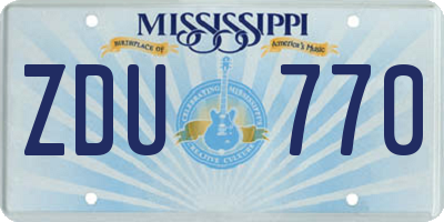 MS license plate ZDU770