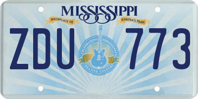MS license plate ZDU773