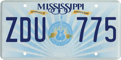MS license plate ZDU775