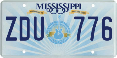 MS license plate ZDU776