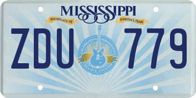 MS license plate ZDU779
