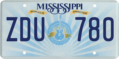 MS license plate ZDU780