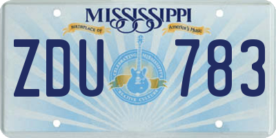 MS license plate ZDU783