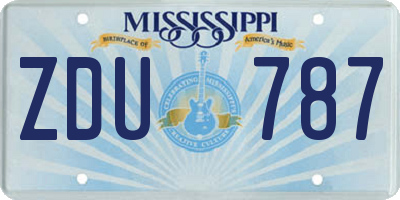 MS license plate ZDU787