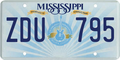 MS license plate ZDU795