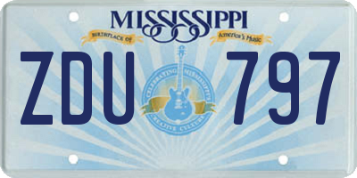MS license plate ZDU797