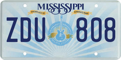 MS license plate ZDU808