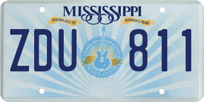 MS license plate ZDU811