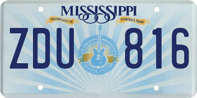 MS license plate ZDU816