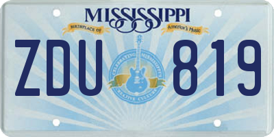 MS license plate ZDU819