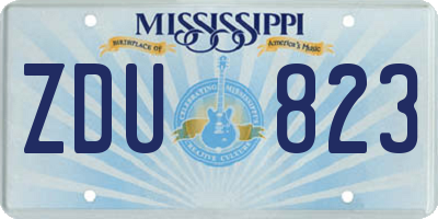 MS license plate ZDU823