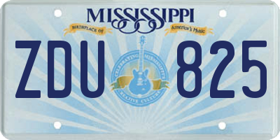 MS license plate ZDU825