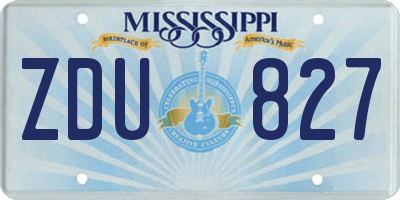 MS license plate ZDU827