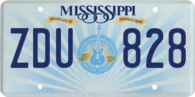 MS license plate ZDU828