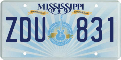 MS license plate ZDU831