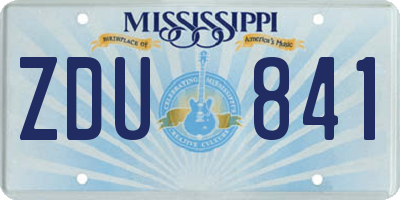 MS license plate ZDU841