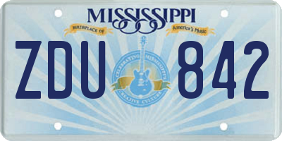 MS license plate ZDU842