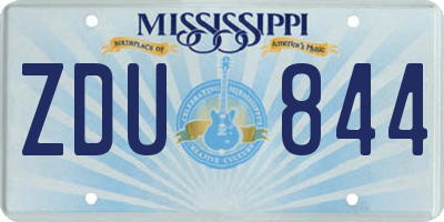 MS license plate ZDU844