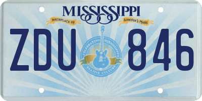 MS license plate ZDU846