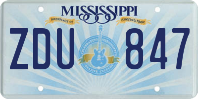 MS license plate ZDU847
