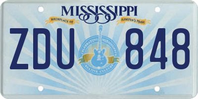 MS license plate ZDU848
