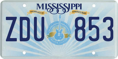 MS license plate ZDU853