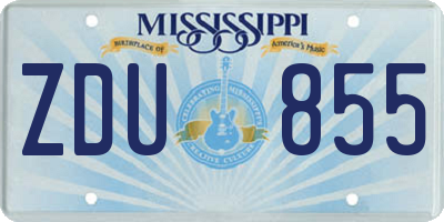 MS license plate ZDU855