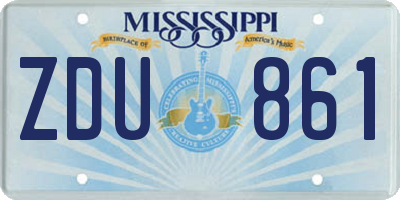 MS license plate ZDU861