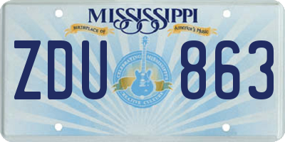 MS license plate ZDU863