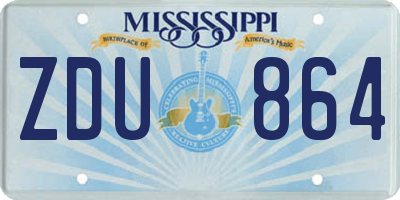 MS license plate ZDU864