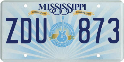 MS license plate ZDU873
