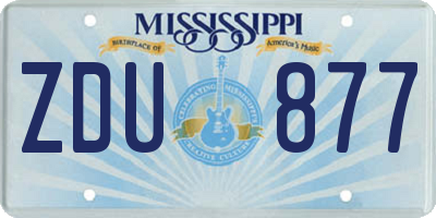 MS license plate ZDU877