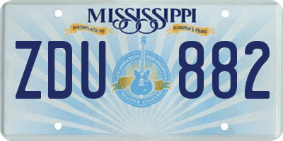 MS license plate ZDU882