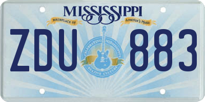 MS license plate ZDU883
