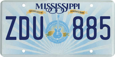 MS license plate ZDU885