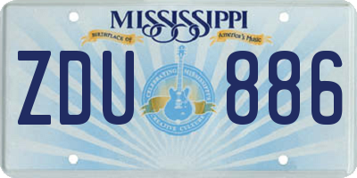 MS license plate ZDU886